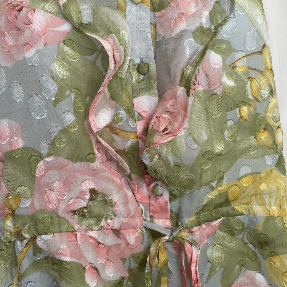 Floral Ruffled Adjustable Strap Top - Picture 3 of 7